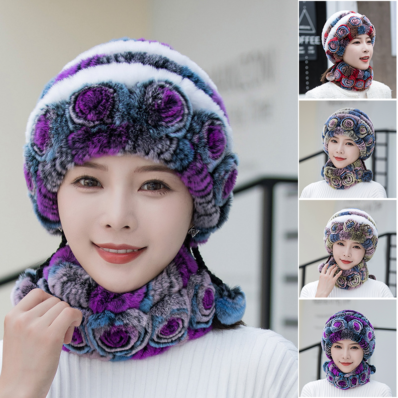 "Fluffig dam fuskpälsmössa i olika färger för varm vinterkomfort och stil, women's accessories."