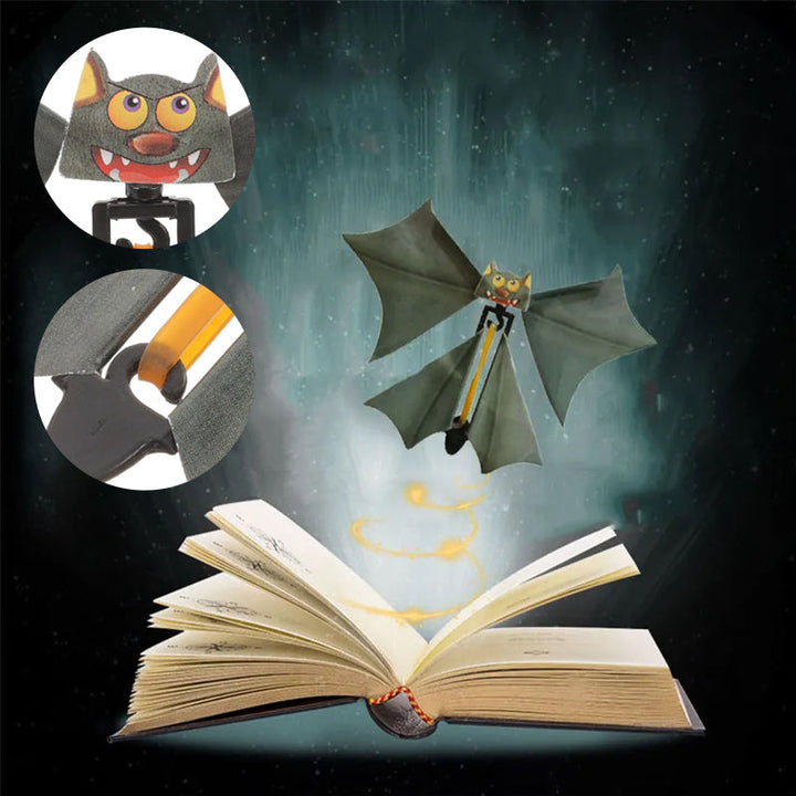 "Flygande fladdermus accessoar i grå/brun plast för Halloween, skrämmande dekoration för fest och cosplay"