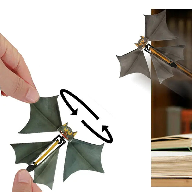"Flygande fladdermus accessoar i grå/brun plast för Halloween, skrämmande dekoration för fest och cosplay"