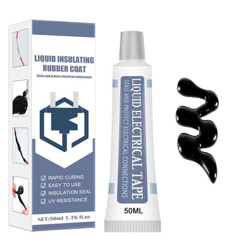 Flytande isoleringstejp vit/svart, för hushållsbruk; mångsidig, sträckbar vätska för exakt trådisolering.