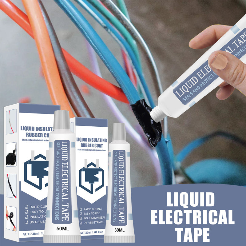 Flytande isoleringstejp vit/svart, för hushållsbruk; mångsidig, sträckbar vätska för exakt trådisolering.