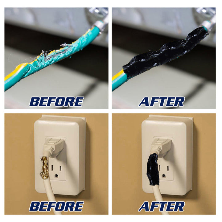 Flytande isoleringstejp vit/svart, för hushållsbruk; mångsidig, sträckbar vätska för exakt trådisolering.