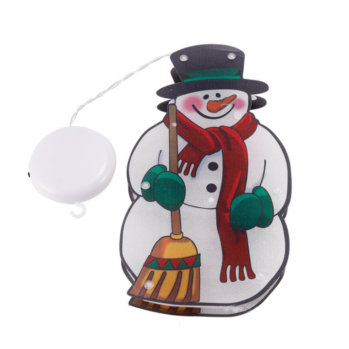 Fönsterdekorationsljus med sugkopp, LED-lampor för julbelysning, enkelt att fästa på glas, vattentätt och batteridrivet.