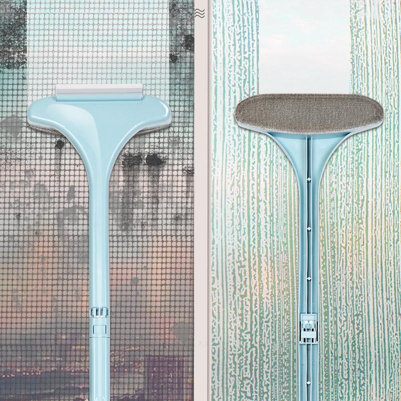 Fönsterrengöringsverktyg med avtagbart ergonomiskt PP-handtag för effektiv rengöring, rosa eller blått, 30x20 cm.