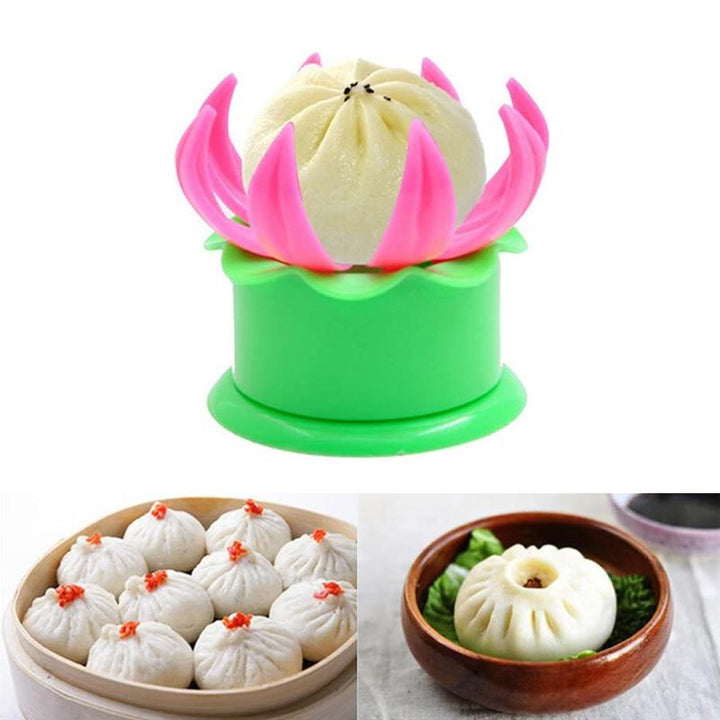Formar för bullar i grön-rosa PP-material, för enkel bakning med kreativ design och hållbar användning.