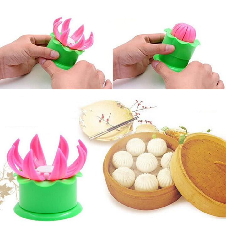 Formar för bullar i grön-rosa PP-material, för enkel bakning med kreativ design och hållbar användning.