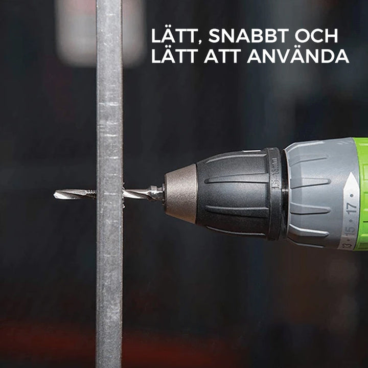 Försänkningsborrbitar premium set med HSS-stål, kombinerar borrning och försänkning. Perfekt för DIY och proffsprojekt.