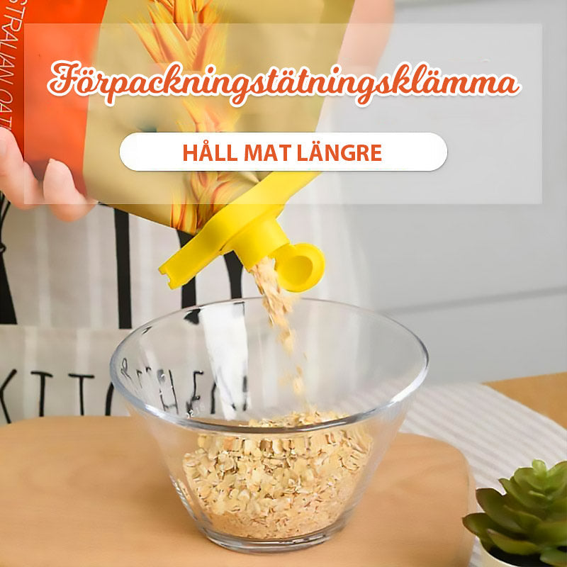 "Förseglingsklämmor för matförvaring, färgglada PP-material, håller maten fräsch och lufttät, ideal för köket."