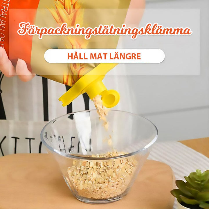 "Förseglingsklämmor för matförvaring, färgglada PP-material, håller maten fräsch och lufttät, ideal för köket."