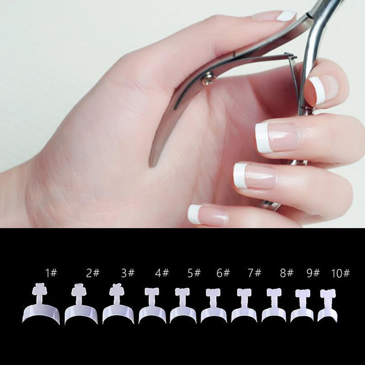 "Fransk manikyr kit: vita nageltips i akryl för elegant, snabb nageldesign med lim-applikation, DIY och långvarig resultat."