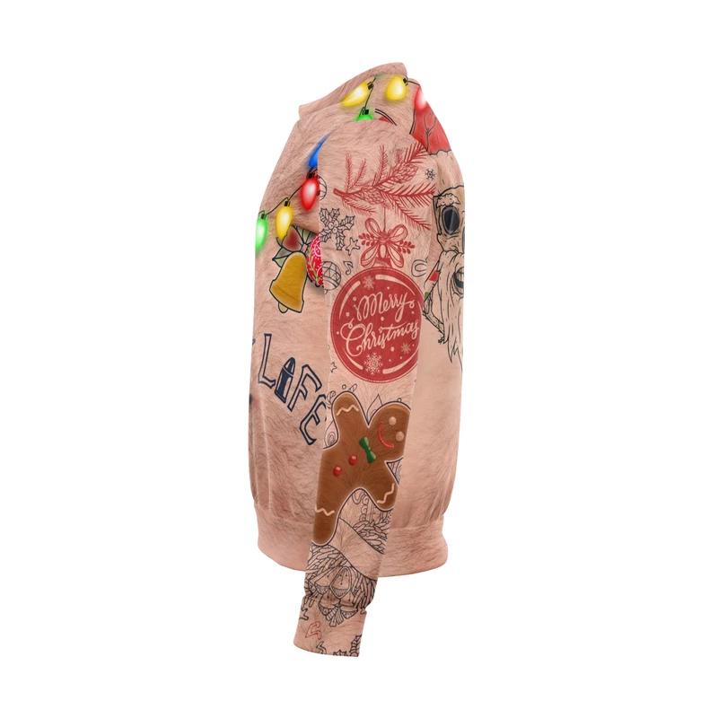 "Ful unisex jultröja i polyester med 3D-tryck, livfulla färger, idealisk för julen, humoristisk och bekväm design."