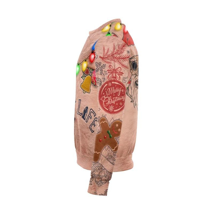 "Ful unisex jultröja i polyester med 3D-tryck, livfulla färger, idealisk för julen, humoristisk och bekväm design."