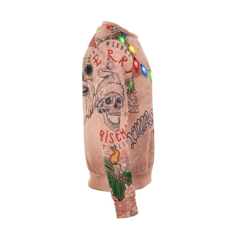 "Ful unisex jultröja i polyester med 3D-tryck, livfulla färger, idealisk för julen, humoristisk och bekväm design."