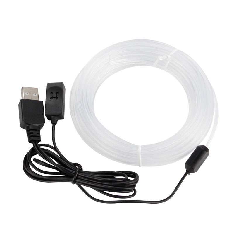 "Futuristisk RGB bilstripbelysning, 7 färger, lyser i regnbågens nyanser, passar bilens interiör, enkel USB-installation."