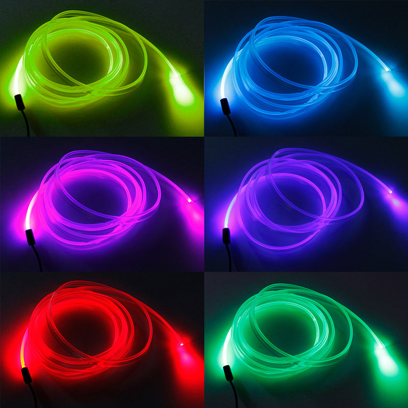 "Futuristisk RGB bilstripbelysning, 7 färger, lyser i regnbågens nyanser, passar bilens interiör, enkel USB-installation."