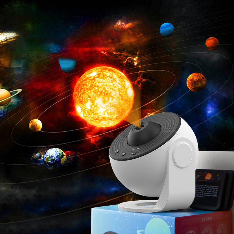 "Galaxy Star projektor lampa med 360° rotation, stjärnhimmel, flerfärgad nebulosa, idealisk för hemdekoration."