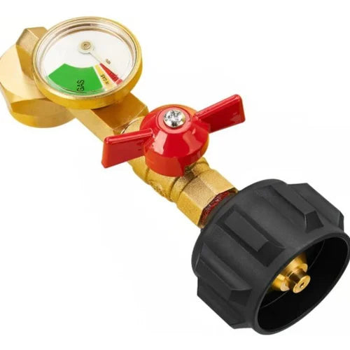 GaugeFlex propan böjadapter med tankmätare för säker och enkel påfyllning av gasoltankar, QCC1.