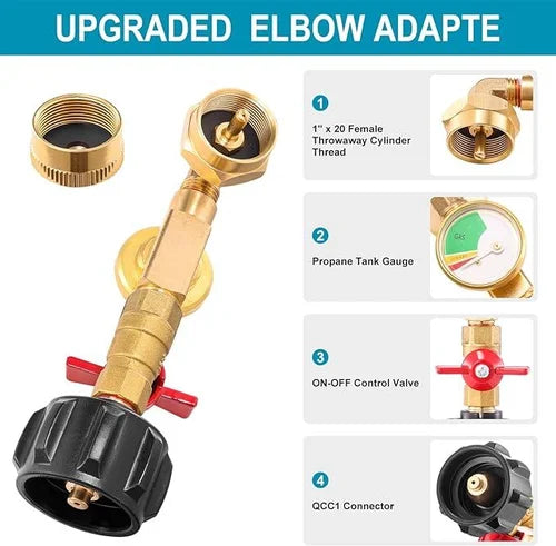 GaugeFlex gasoladapter för smidiga och exakta påfyllningar av propantankar, perfekt för utomhusbruk.