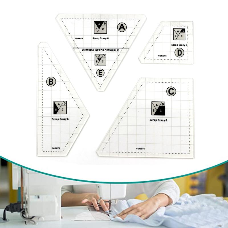 Genomskinlig lapptäcksömnad skärande linjal för precist quiltande och sömnad. Idealisk för hemmamaskiner.