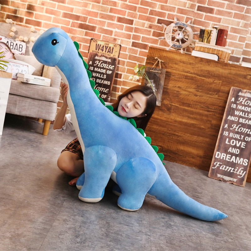 Gigantiskt blått plysch Diplodocus gosedjur för barn, perfekt som mjukdjur och lekfull inredning.