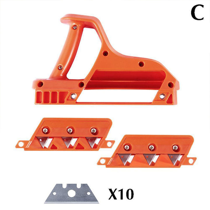 "Gipsskivverktyg med skarpt blad, orange design, ideal för exakta snitt och bekvämt grepp, perfekt för snickare."