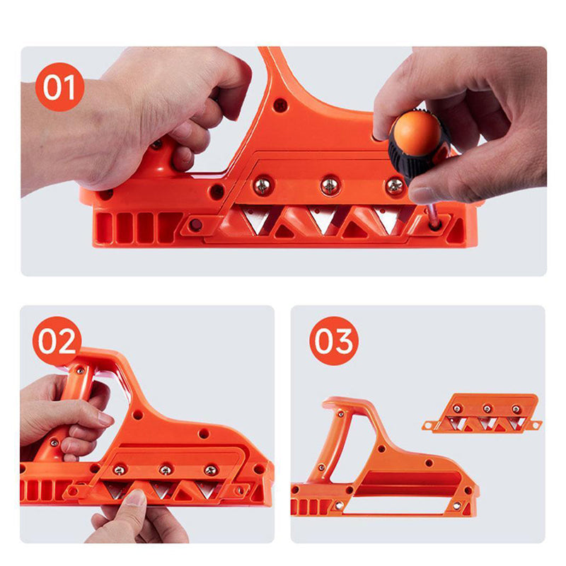 "Gipsskivverktyg med skarpt blad, orange design, ideal för exakta snitt och bekvämt grepp, perfekt för snickare."