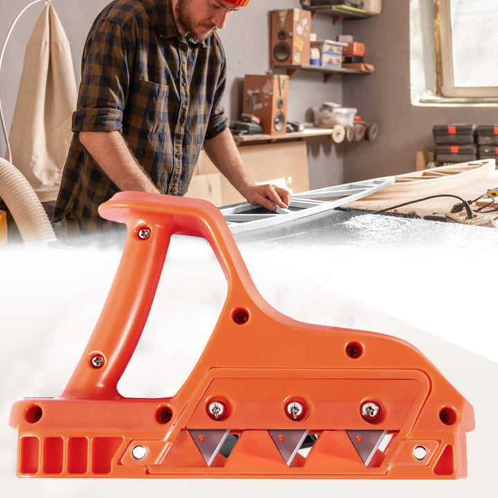 "Gipsskivverktyg med skarpt blad, orange design, ideal för exakta snitt och bekvämt grepp, perfekt för snickare."