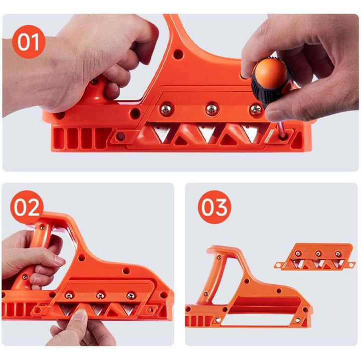 "Gipsskivverktyg med skarpt blad, orange design, ideal för exakta snitt och bekvämt grepp, perfekt för snickare."