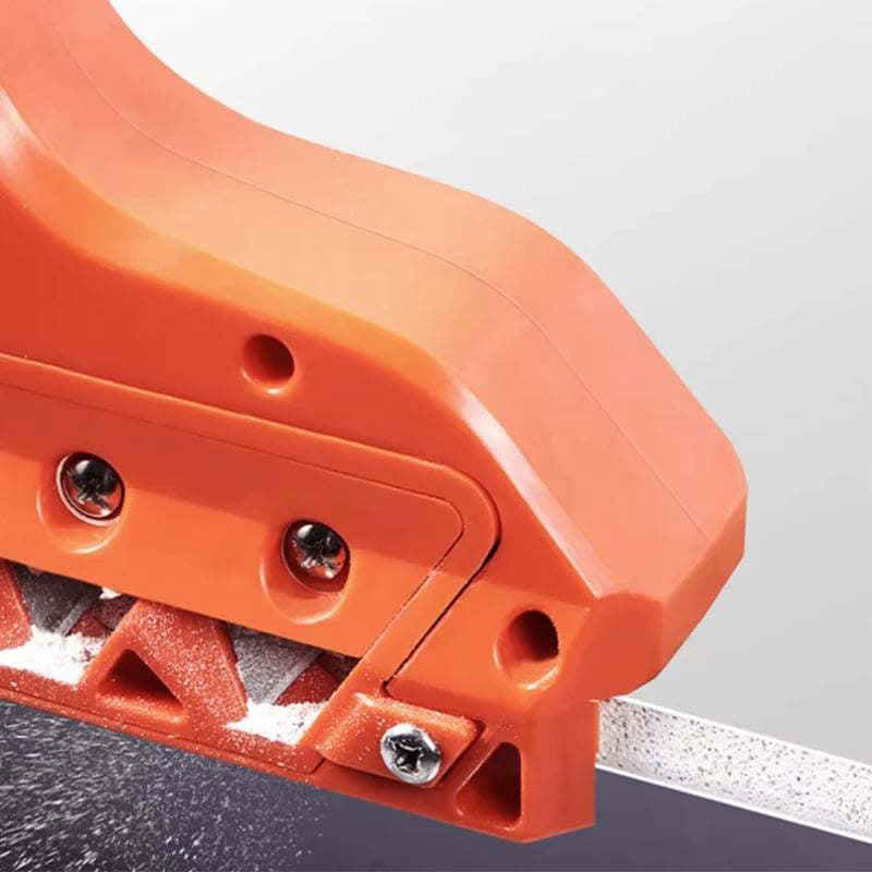 "Gipsskivverktyg med skarpt blad, orange design, ideal för exakta snitt och bekvämt grepp, perfekt för snickare."