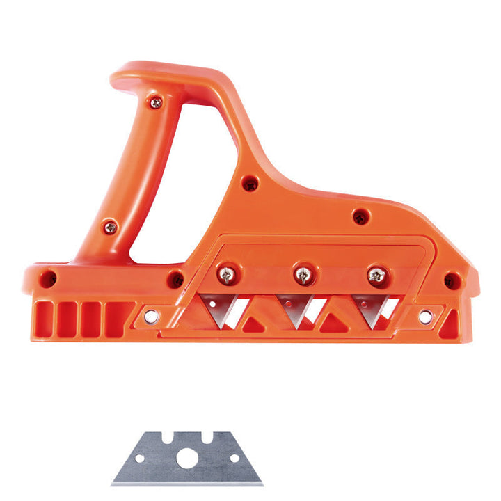 "Gipsskivverktyg med skarpt blad, orange design, ideal för exakta snitt och bekvämt grepp, perfekt för snickare."