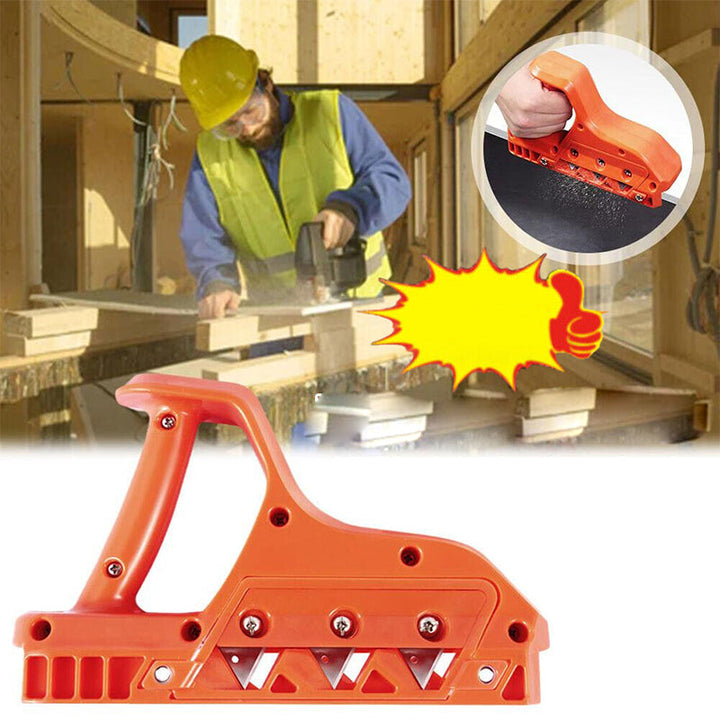 "Gipsskivverktyg med skarpt blad, orange design, ideal för exakta snitt och bekvämt grepp, perfekt för snickare."