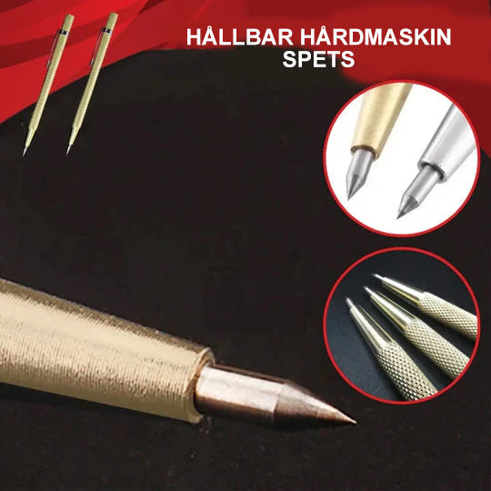 "Glas- och kakelmarkeringspenna i metallsilver, ergonomiskt designad med vass spets för exakt märkning och skärning."