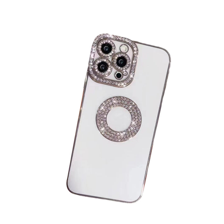 "Glittrande strass iPhone-fodral för kvinnor, skimrande design med konstgjorda diamanter, skyddande TPU-material."