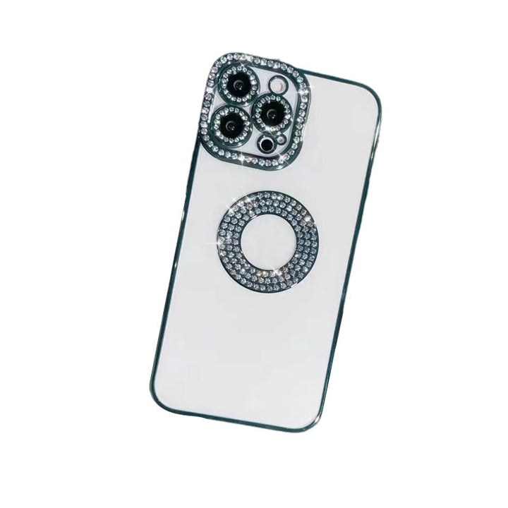 "Glittrande strass iPhone-fodral för kvinnor, skimrande design med konstgjorda diamanter, skyddande TPU-material."