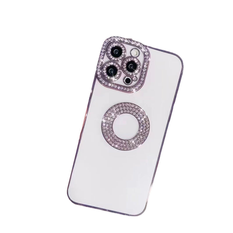 "Glittrande strass iPhone-fodral för kvinnor, skimrande design med konstgjorda diamanter, skyddande TPU-material."