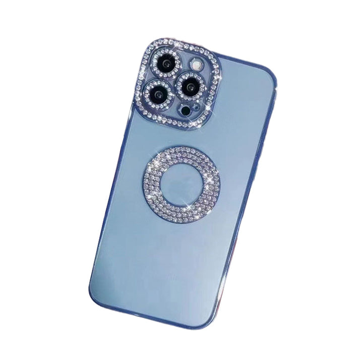 "Glittrande strass iPhone-fodral för kvinnor, skimrande design med konstgjorda diamanter, skyddande TPU-material."
