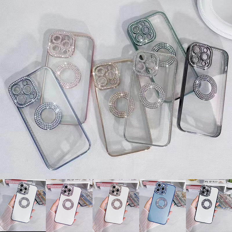 "Glittrande strass iPhone-fodral för kvinnor, skimrande design med konstgjorda diamanter, skyddande TPU-material."