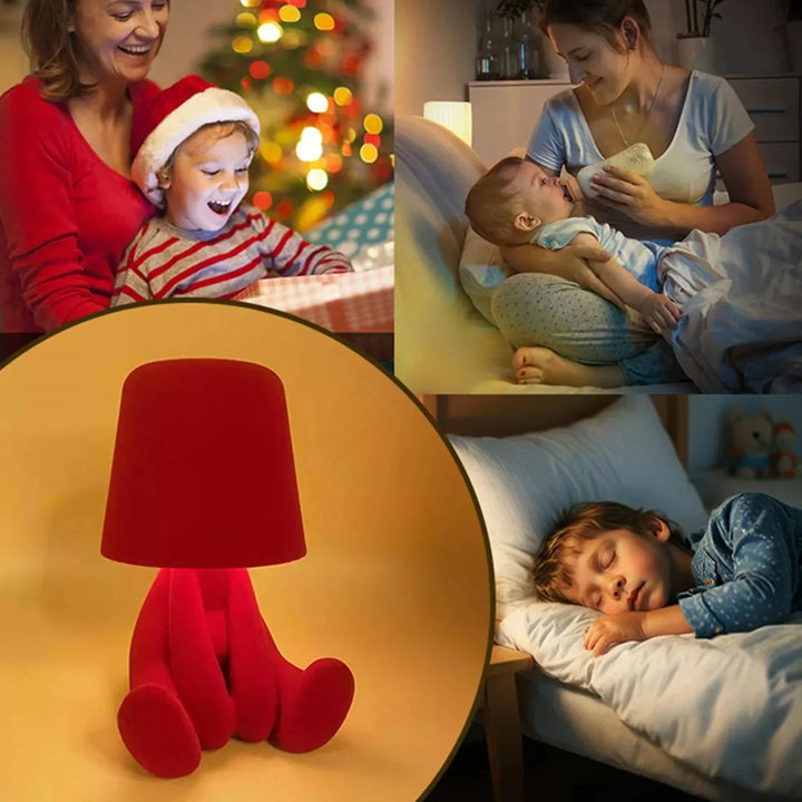 Mysig GlowFigur LED-nattlampa. Färgstark, trådlös bordslampa för barnrumsinredning.