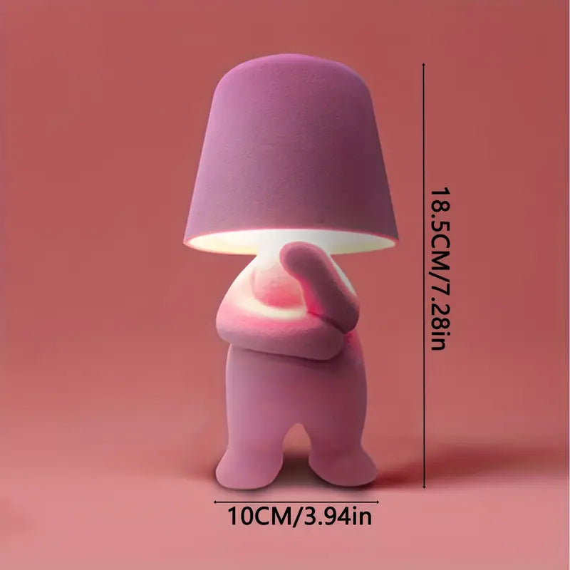 GlowFigur USB-bordslampa. Trådlös, färgstark LED-nattlampa för barnrum. Modern inredningsdetalj.