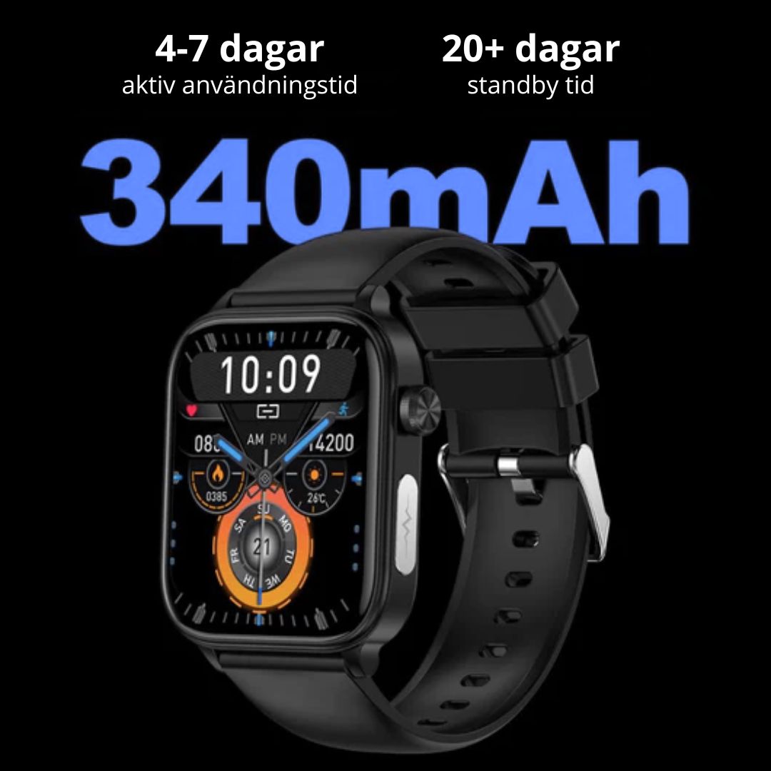 Vattentålig GlucoWatch 02, säkerhetsklocka med lång batteritid för aktivt välmående.