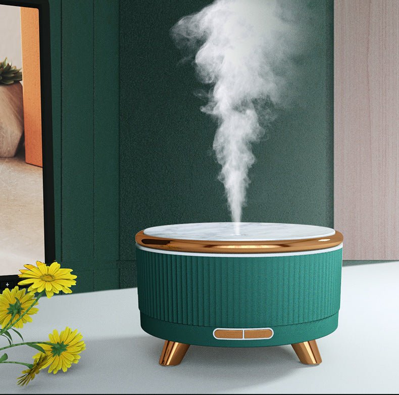 Stilren aromaterapi-diffuser i grönt, perfekt heminredning som tyst förbättrar luftkvaliteten.