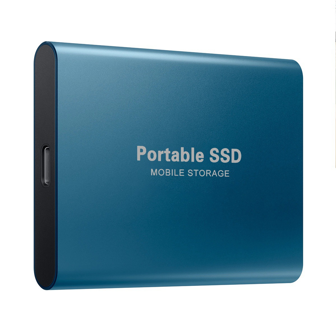 Beige portabel 2TB SSD extern hårddisk; säker och snabb lagring för alla filer på språng.
