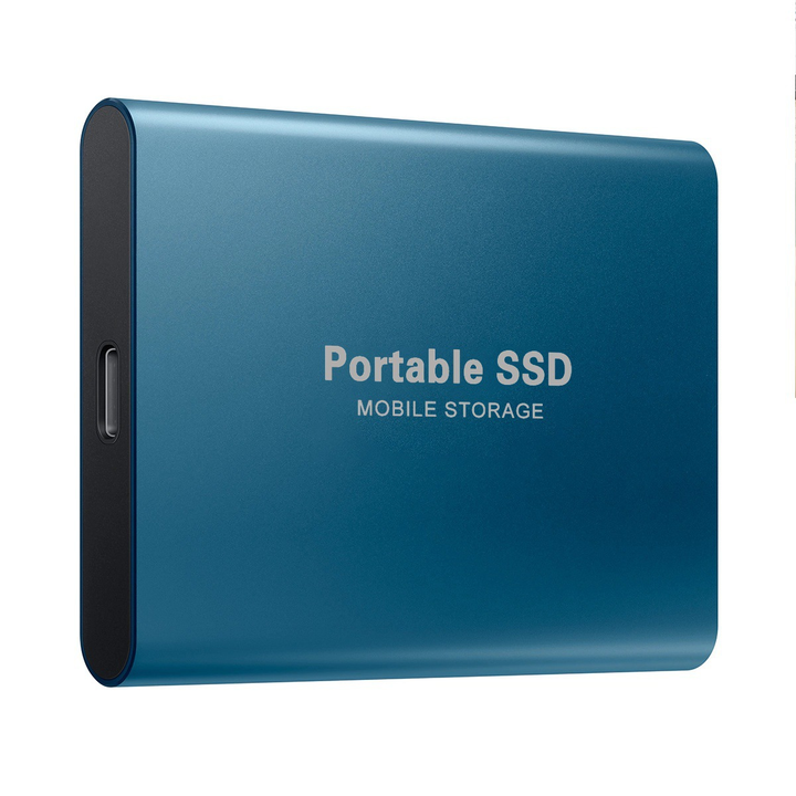 Beige portabel 2TB SSD extern hårddisk; säker och snabb lagring för alla filer på språng.