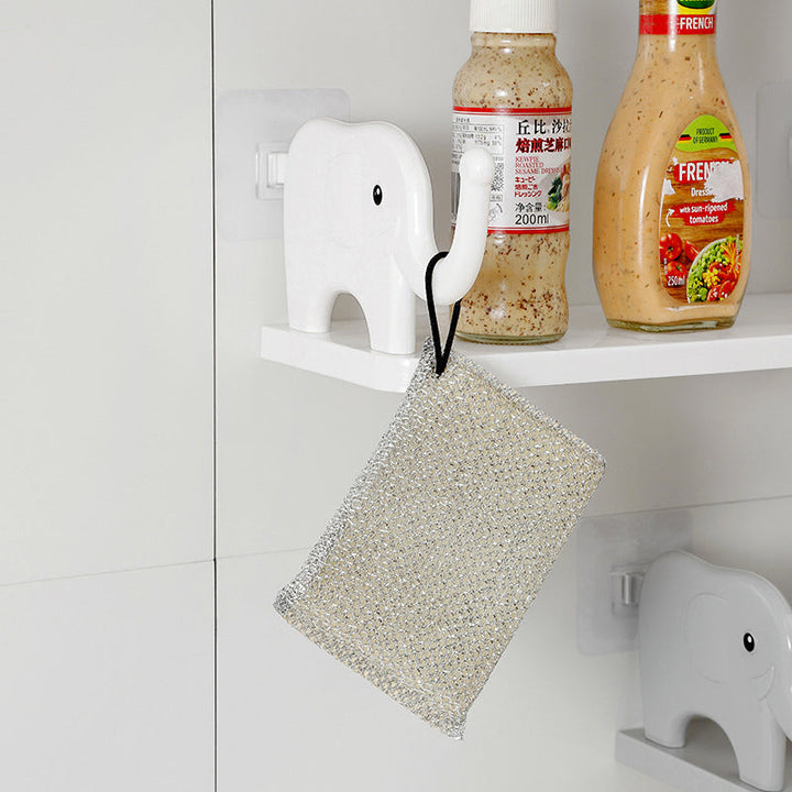 "Grå elefantformad hylla i plast, enkel och stilren, för väggförvaring och dekoration i hemmet, 32.5x20x11.5 cm."