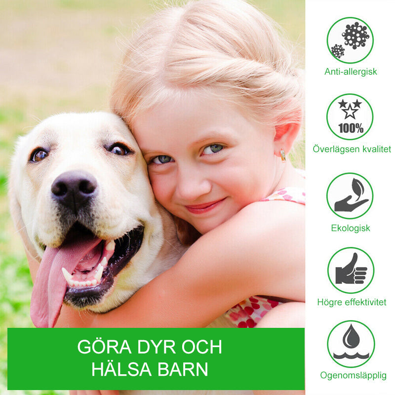 Grå justerbar lopp- och fästkrage för hundar, bekvämt skydd mot parasiter, smälter in med alla pälsfärger.