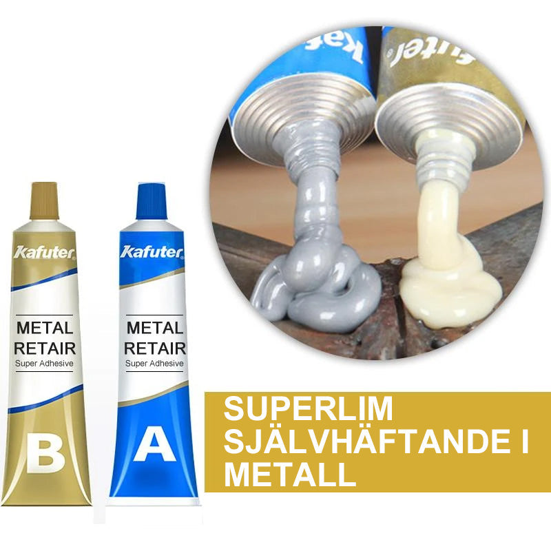 "Grå och gul metall reparationsgel för hög temperatur, 60g set för DIY-projekt; ger hållbar, jämn finish."