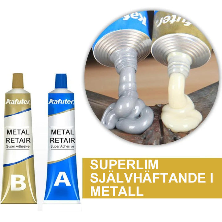 "Grå och gul metall reparationsgel för hög temperatur, 60g set för DIY-projekt; ger hållbar, jämn finish."