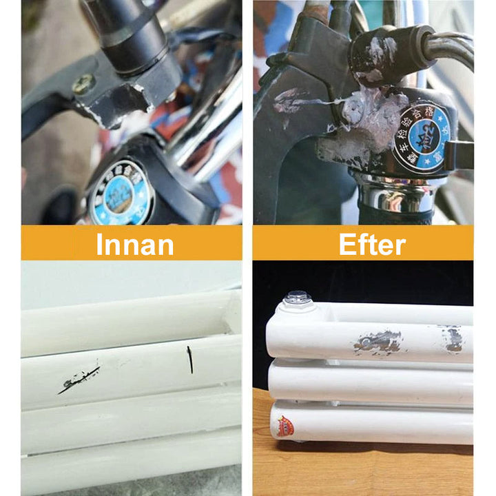 "Grå och gul metall reparationsgel för hög temperatur, 60g set för DIY-projekt; ger hållbar, jämn finish."