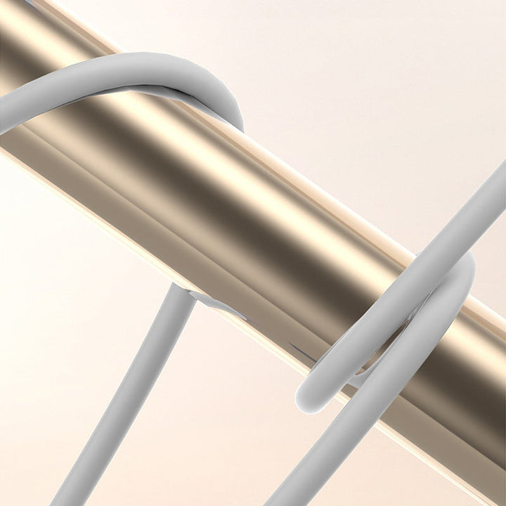 "Grå USB C-kabel 240W 4-i-1 för snabbladdning, 1.2m, silikon, med kontakter för USB A, Lightning, dubbel USB C."