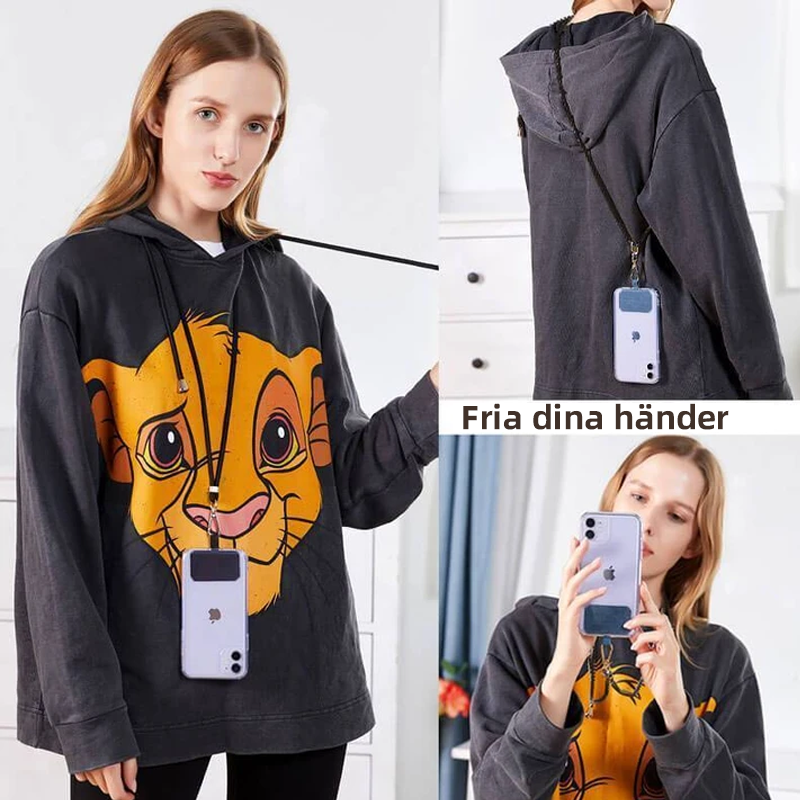 "Grön crossbody telefonband av nylon med metallspänne; justerbart för olika bärsätt, passar alla mobiler i damaccessoarer."